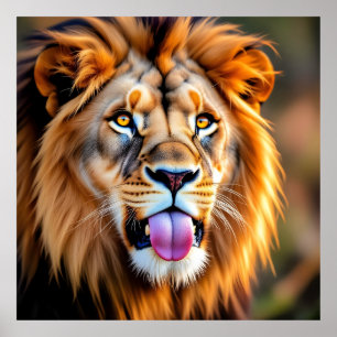 Majestic Lion Portrait Poster
