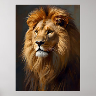 Majestic Lion Portrait  Poster