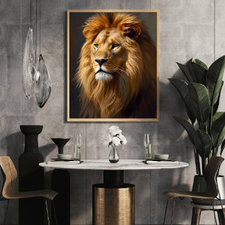 Majestic Lion Portrait Poster