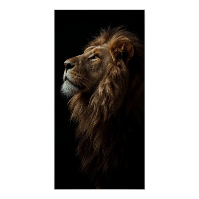 Majestic Lion Portrait Strength & Royal Confidence Poster (Front)