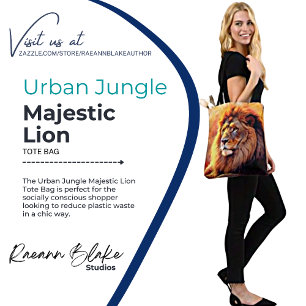 Majestic Lion Print Tote
