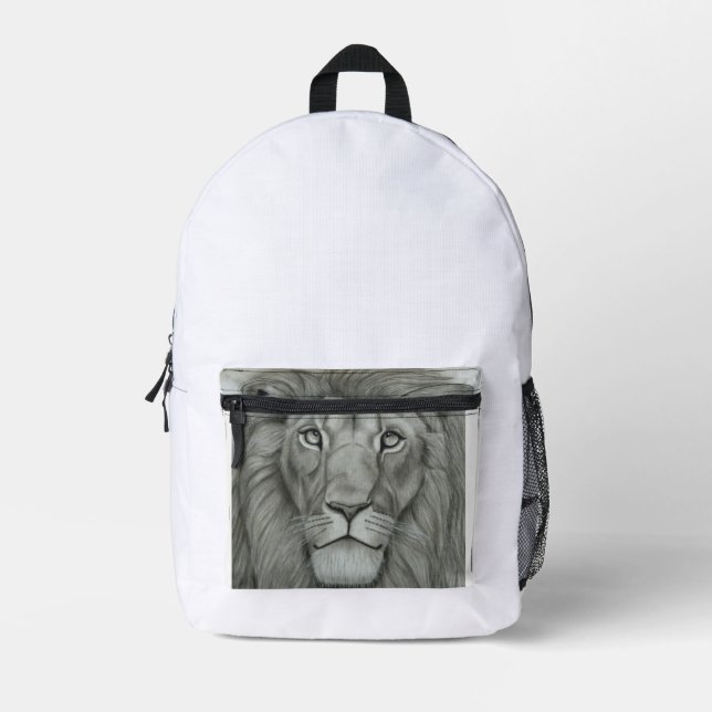 Majestic Lion Printed Backpack (Front)