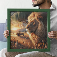 Majestic Lion Roaming With Awe
