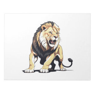 Majestic Lion Silhouette in Bold Vector Art Notepad