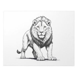 Majestic Lion Silhouette in Bold Vector Art Notepad