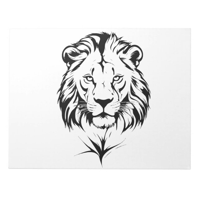 Majestic Lion Silhouette in Bold Vector Art Notepad (Front)