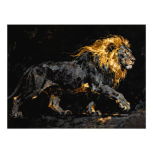 Majestic Lion with Golden Mane Photo Print