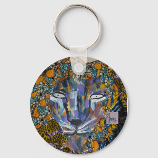Majestic Lion with the Kente Cloth Mane Key Ring