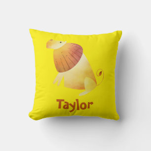 Majestic Lion Yellow Cushion