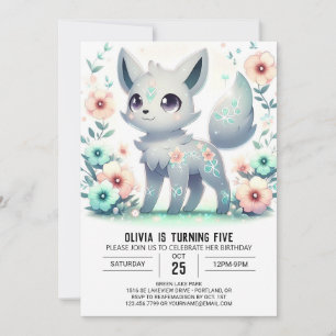 Majestic Little Wolf Digital Birthday Invitation