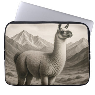 Majestic Llama in Andean Mountains Laptop Sleeve