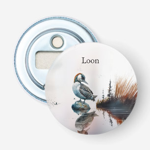 Majestic Loon on a Rock, custom Bottle Opener