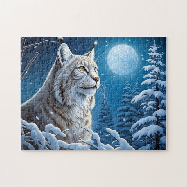 Majestic Lynx | Nature Lovers Winter Jigsaw Puzzle (Horizontal)