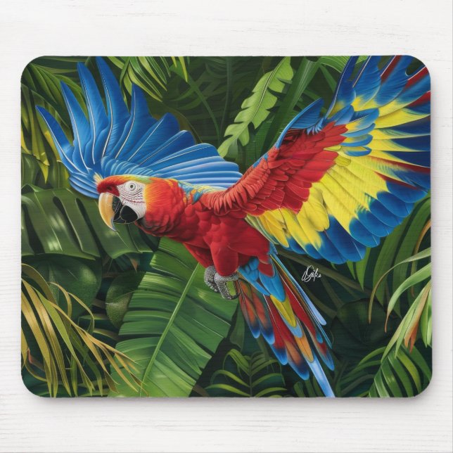 Majestic Macaw Mouse Pad (Front)