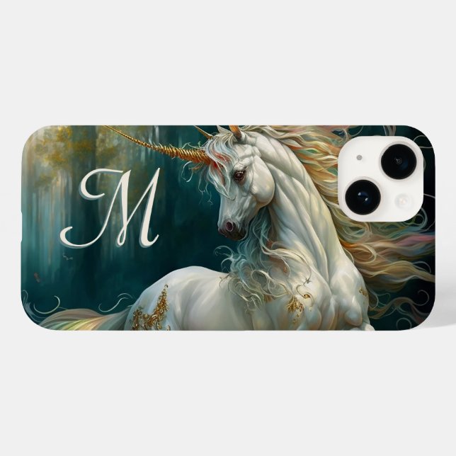 Majestic Magical Unicorn with Monogram Case-Mate iPhone Case (Back (Horizontal))