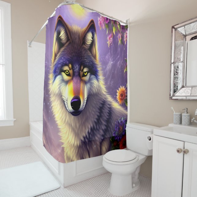 Majestic Majesty of the Wolf  Shower Curtain (In Situ)