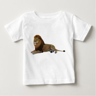 Majestic Male African Lion Resting Isolated on Whi Baby T-Shirt