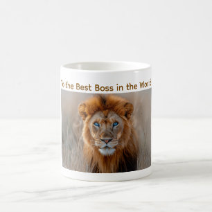 Majestic Male Lion with Glowing Blue Eyes Coffee Mug