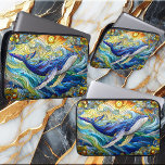 Majestic Marine Mosaic A Stained Glass Whale Laptop Sleeve<br><div class="desc">A magnificent stained glass window featuring an intricate design of a majestic whale swimming gracefully across the blue ocean waves, capturing the beauty and strength of these breathtaking marine creatures. Adorn your living space with the exquisite beauty of this handcrafted stained glass window, showcasing a stunning portrayal of a magnificent...</div>