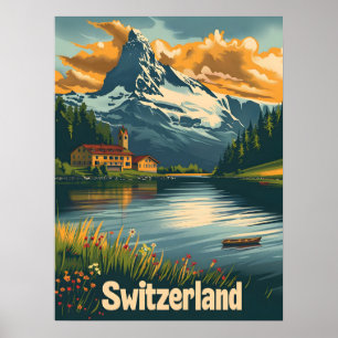 Majestic Matterhorn: Lakeside Bliss in Switzerland Poster