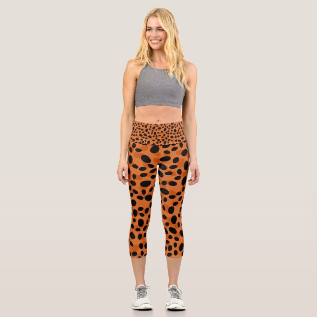 Majestic Menagerie of Animal-Inspired Vector Capri Leggings (Front)