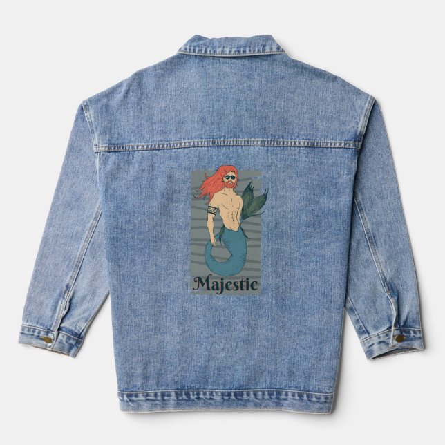Majestic Merman Denim Jacket (Back)