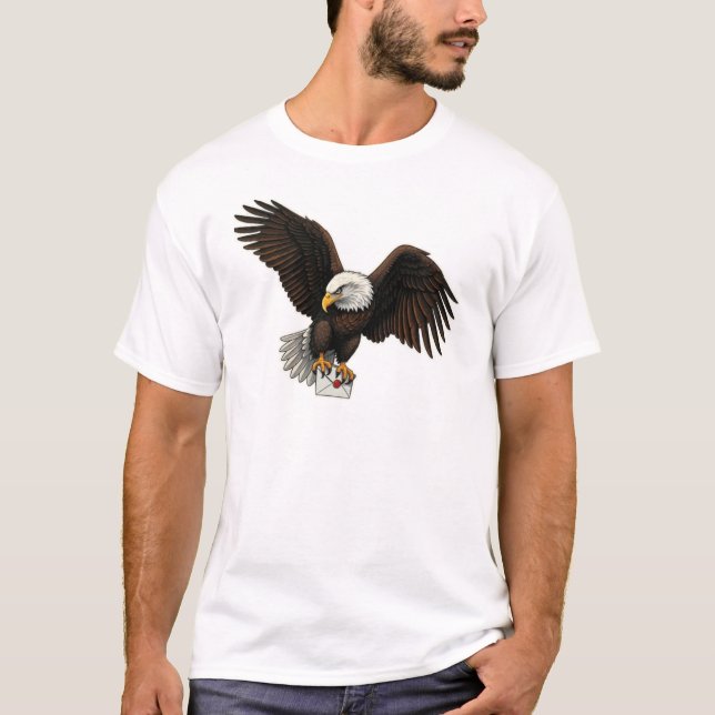 Majestic Messenger: Eagle Sticker T-Shirt (Front)