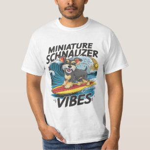 Majestic Miniature Schnauzer Surfing A Wave T-Shirt