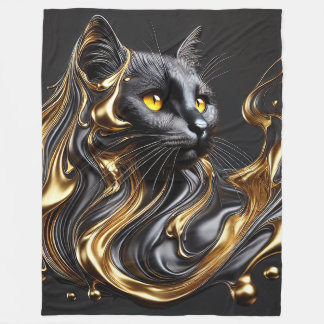 Majestic Molten Gold Cat Fleece Blanket