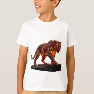 Majestic Molten Lava Tiger Prowling Obsidian Lands T-Shirt