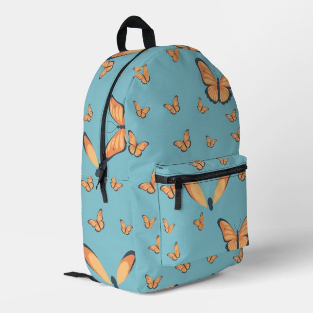 Majestic Monarch Butterfly Printed Backpack (Back Corner Left)