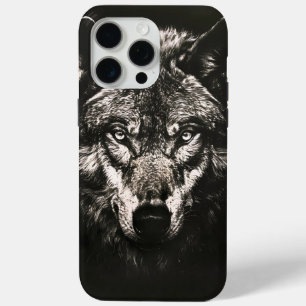 Majestic Monochrome Wild Wolf iPhone 15 Pro Max Case