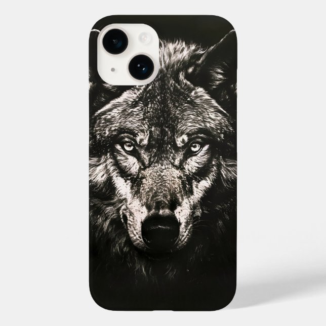 Majestic Monochrome Wild Wolf Case-Mate iPhone Case (Back)