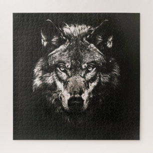 Majestic Monochrome Wild Wolf Jigsaw Puzzle