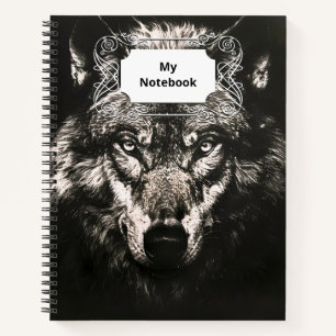 Majestic Monochrome Wild Wolf Notebook