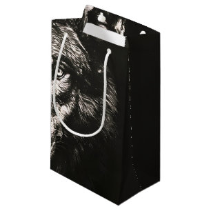 Majestic Monochrome Wild Wolf Small Gift Bag