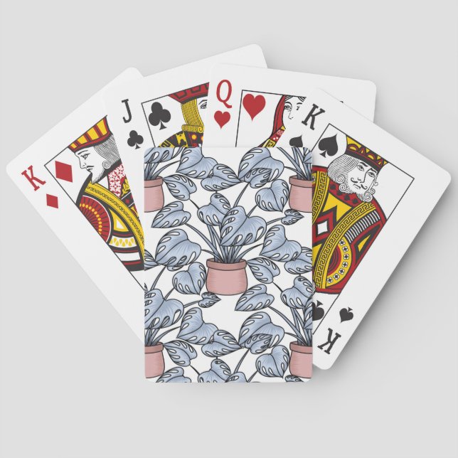 Majestic monstera playing cards (Back)