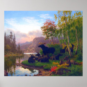 Majestic Moose in a Swedish Autumn Landscape Poster