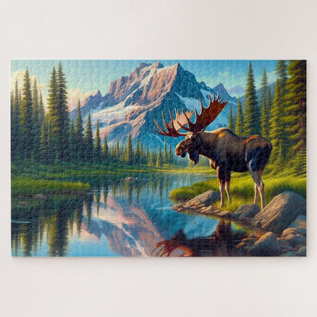 Majestic Moose Peaks, Mountain Peaks Jigsaw Puzzle (Horizontal)