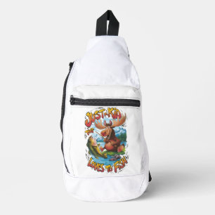 Majestic Moose With a Fish: Sling Bag