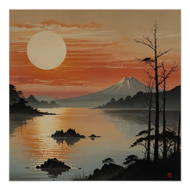 Majestic Mount Fuji Landscape Wall Art (Front)