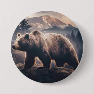 Majestic Mountain Bear 7.5 Cm Round Badge