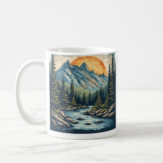 Majestic Mountain Forest Lake Nature Photography  Coffee Mug