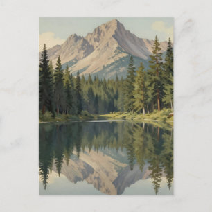 Majestic Mountain Lake Reflection Postcard