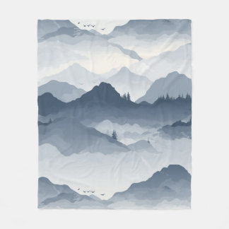 Majestic Mountain Landscape Fleece Blanket