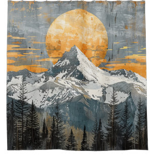Majestic Mountain Landscape - Rustic Nature Shower Curtain