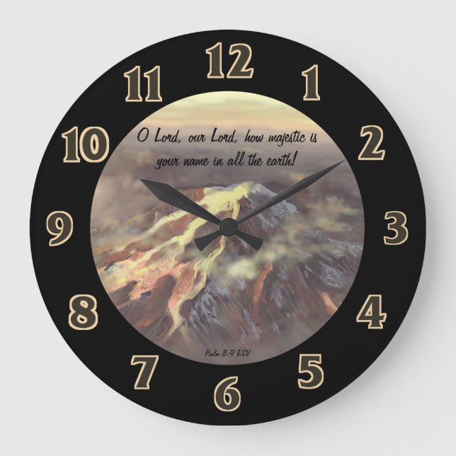Majestic Mountain Scripture Large Clock (Front)