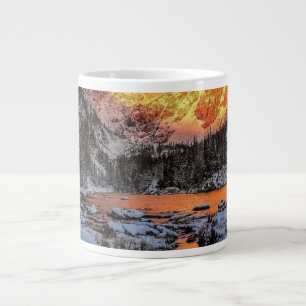 Majestic Mountain Sunset Winter Landscape Nature Large Coffee Mug