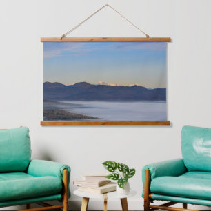 Majestic mountain Triglav with fog in valley Hanging Tapestry