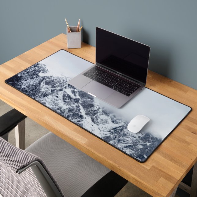 Majestic mountains below clouds desk mat (Office 2)